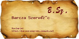 Barcza Szervác névjegykártya